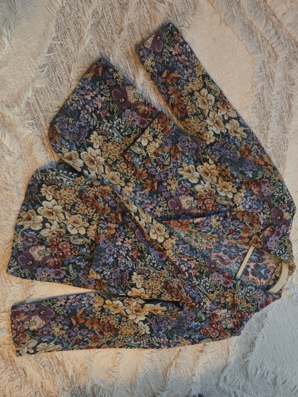 Source Unknown Floral Blazer — Purple, Brown, Cream